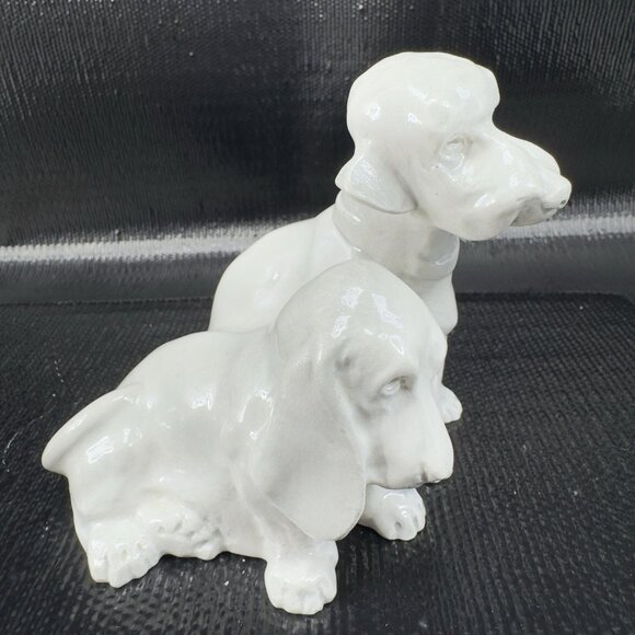 Vintage Hand Made Dogs Sitting Figurine Folk Art Artist Signed Bonhajo Figure - Picture 10 of 11